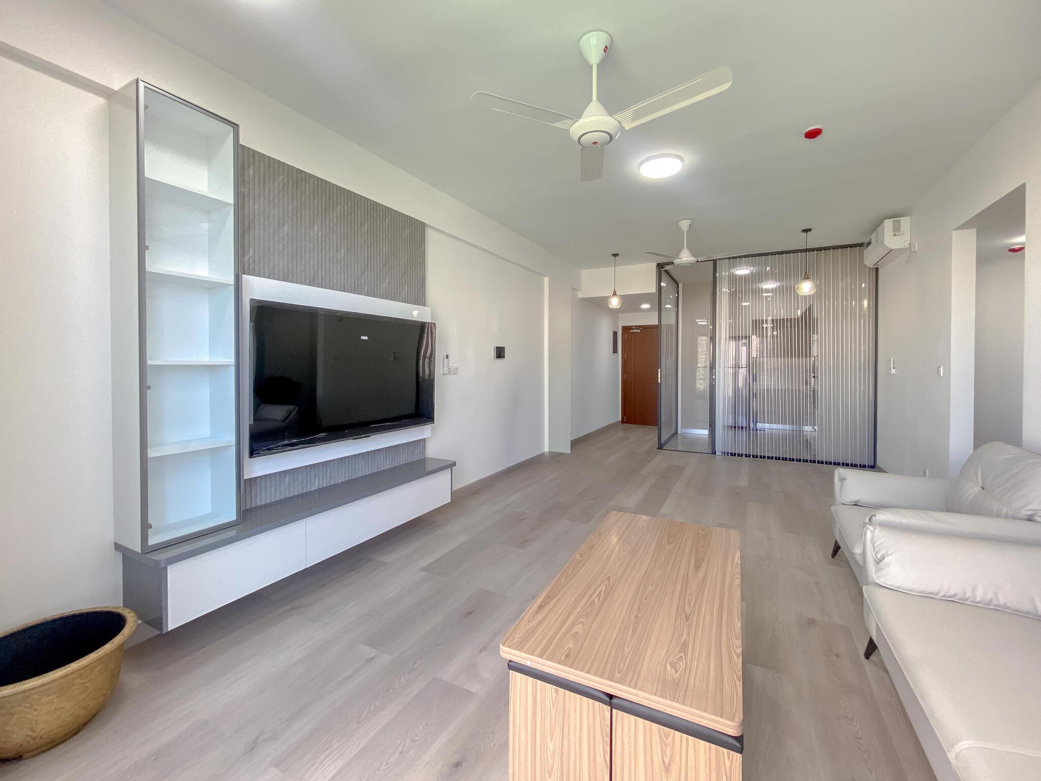 Living Area — 3-bedroom Panoramic Channel Views & Bespoke Interiors Luxury 3BR 3 Balcony Furnished, Maldives