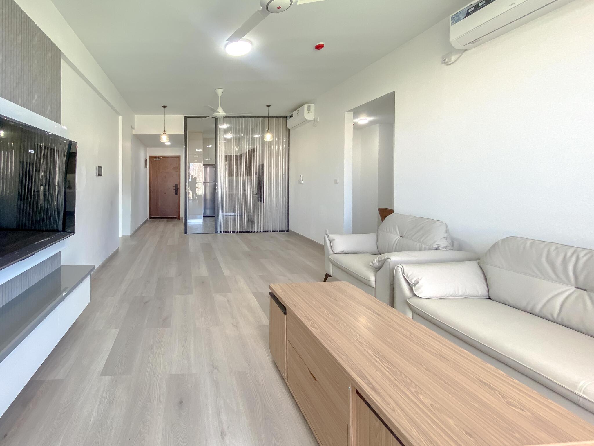 Living Area — 3-bedroom Panoramic Channel Views & Bespoke Interiors Luxury 3BR 3 Balcony Furnished, Maldives