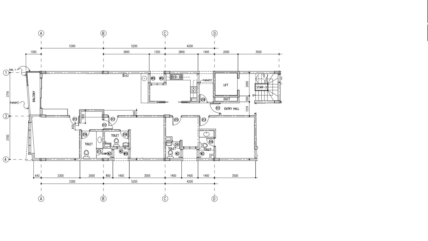 Floor plan — Commercial / Residential 5th Floor Frontline 1500SQFT Unit on Boduthakurufaanu Magu
